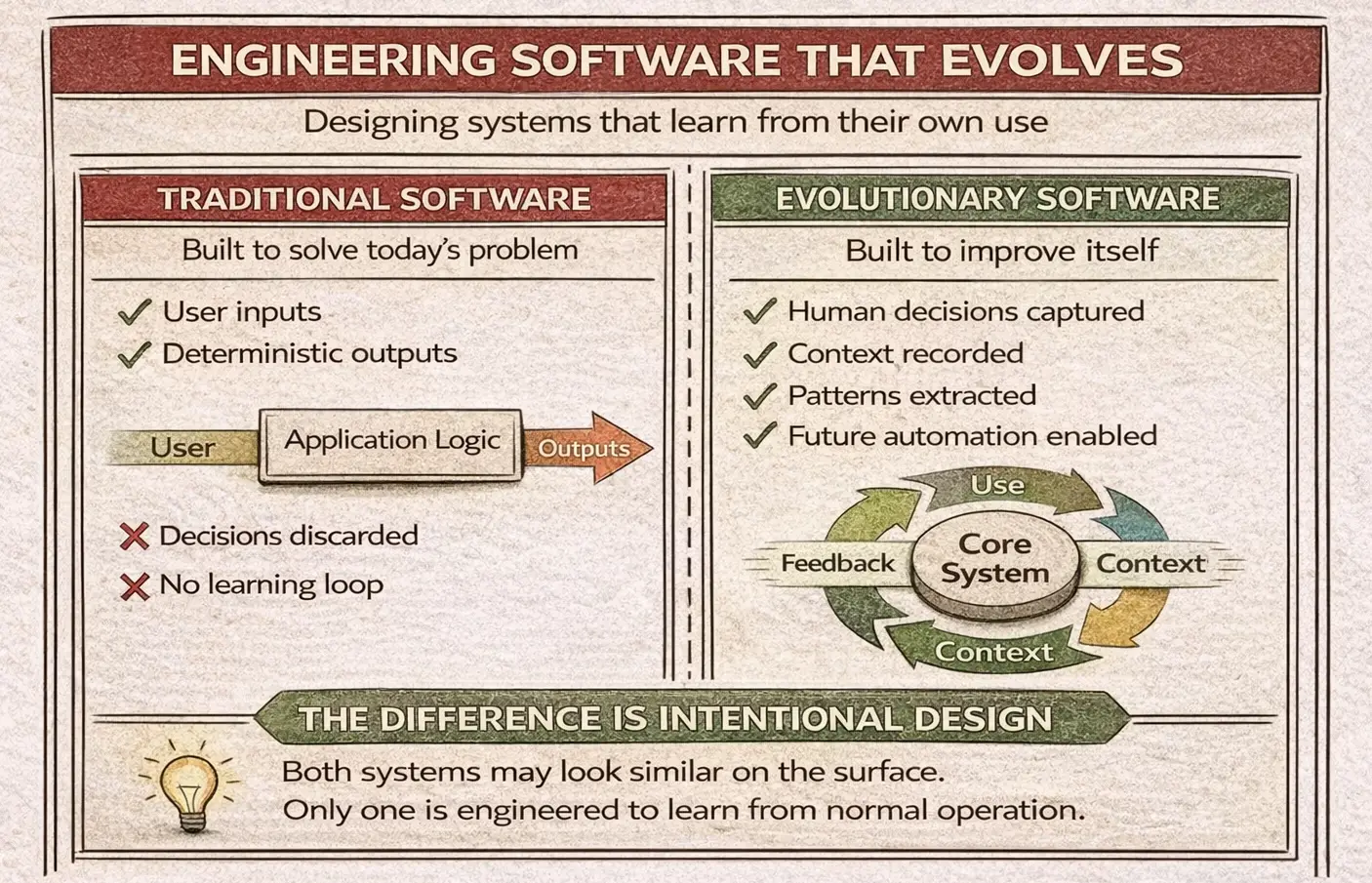 Software that learns from its own use